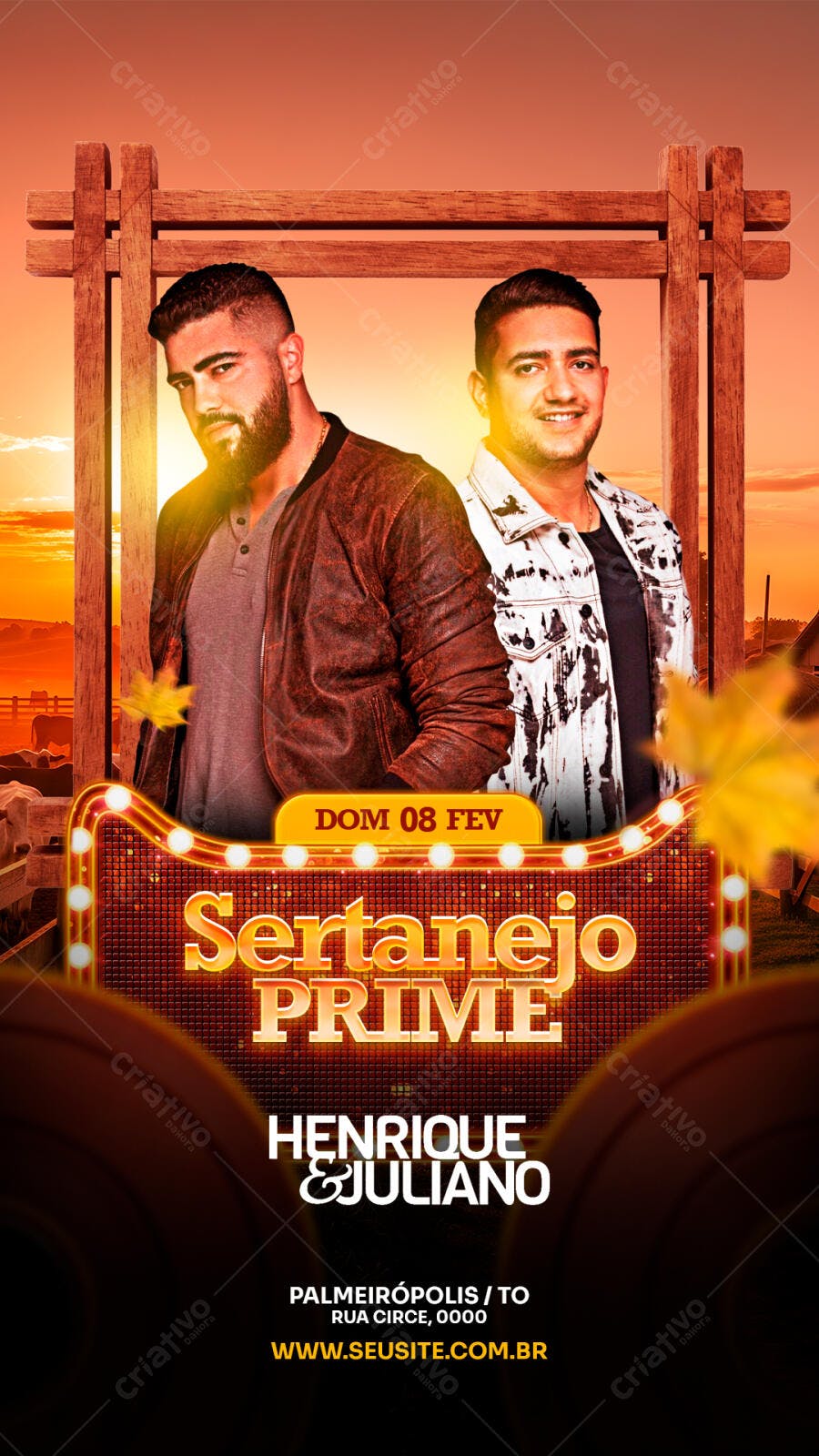 Story Instagram Sertanejo Prime Show PSD Editável