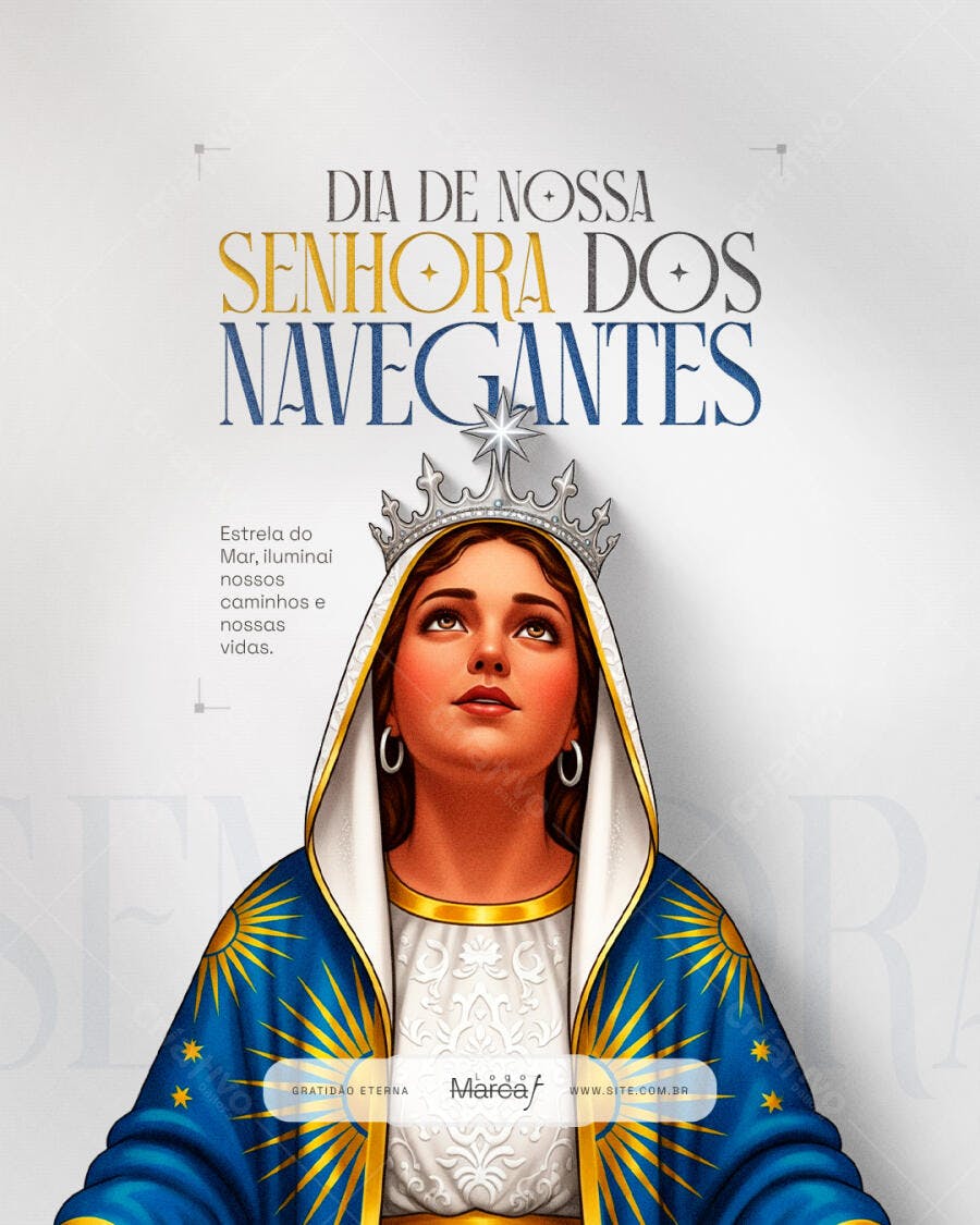 Post Dia de Nossa Senhora dos Navegantes PSD Editável