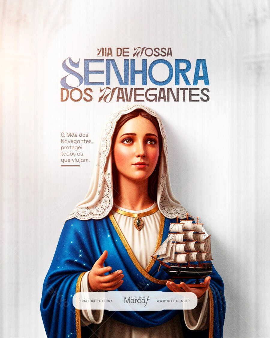 Post Instagram Nossa Senhora dos Navegantes PSD Editável