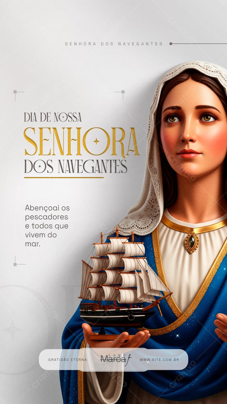 Story Dia de Nossa Senhora dos Navegantes PSD Editável