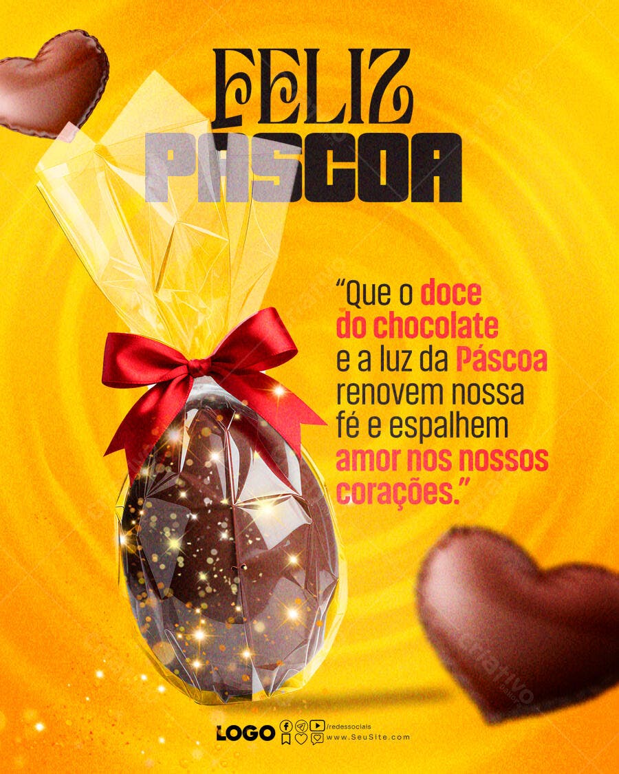 Post Instagram Páscoa Confeitaria PSD Editável
