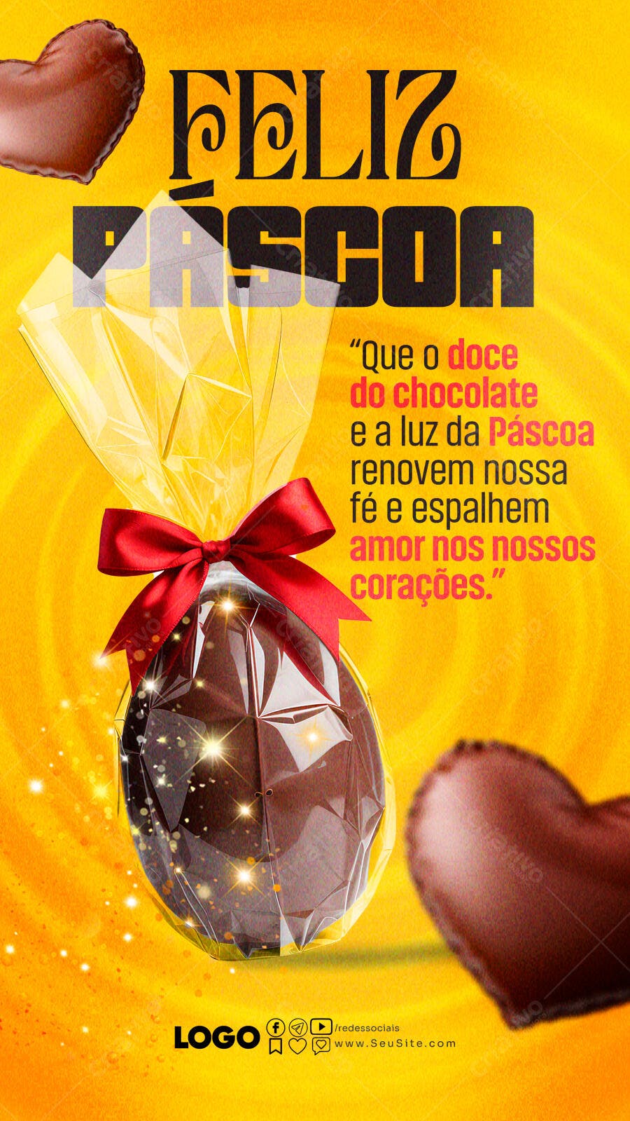 Story Feliz Páscoa Chocolateria Confeitaria PSD Editável