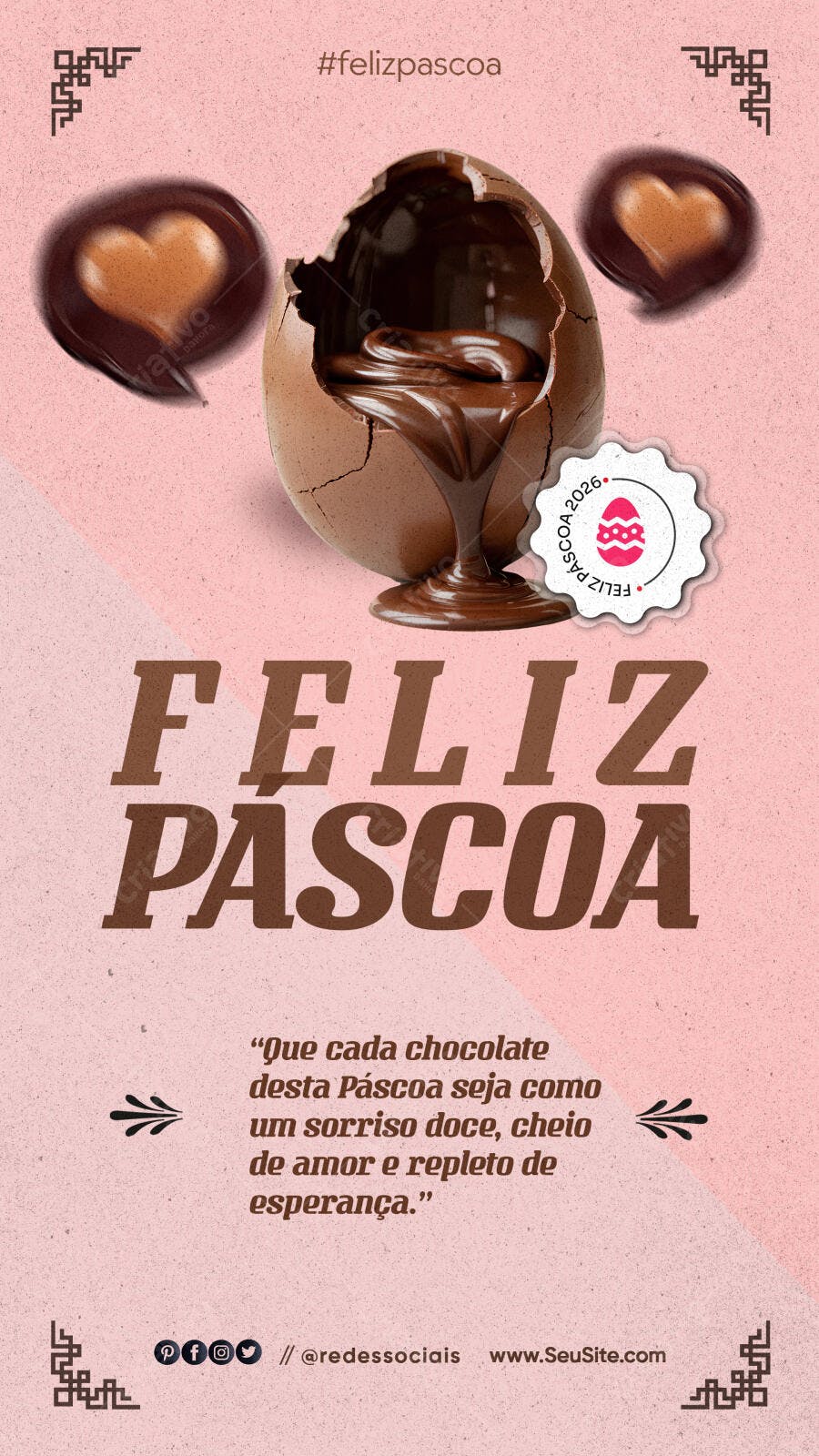 Story Instagram Páscoa Confeitaria Chocolate PSD Editável