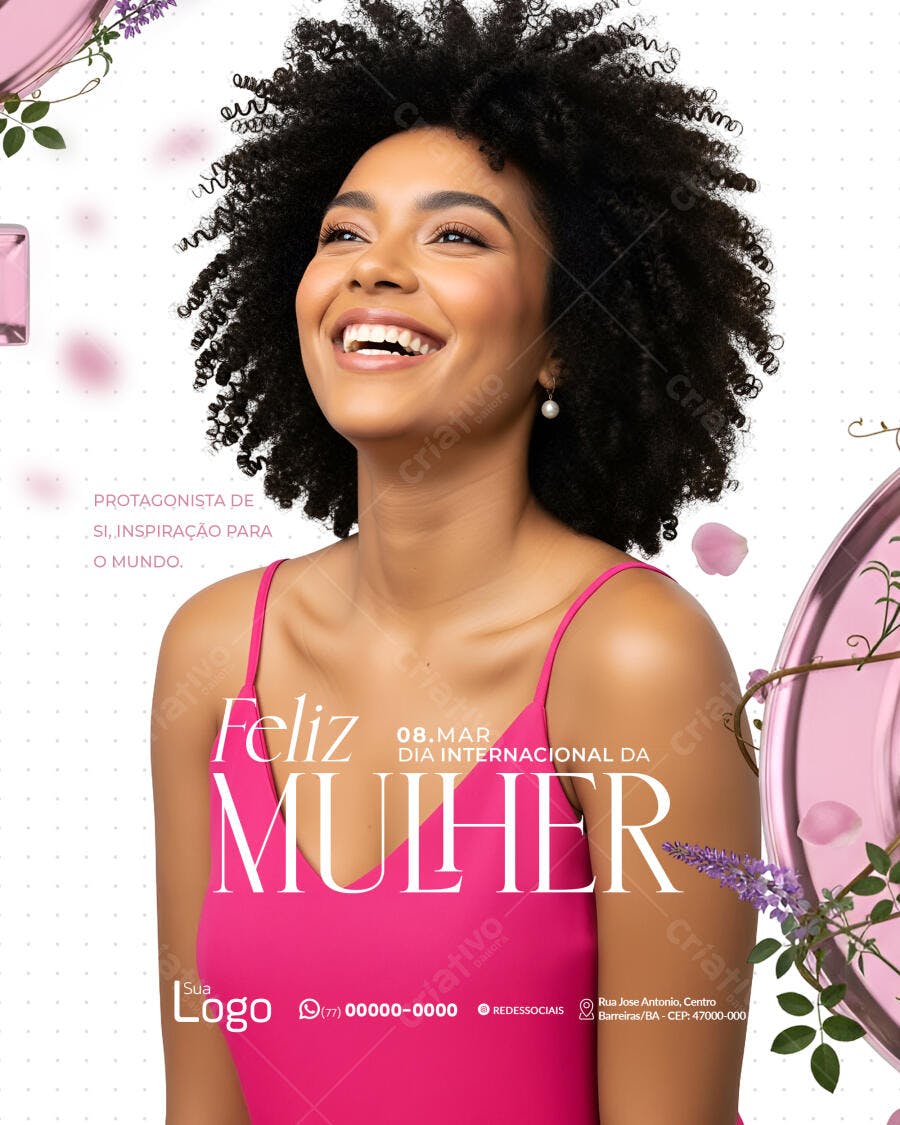 Post Instagram Dia Internacional da Mulher 8 de Março PSD Editável