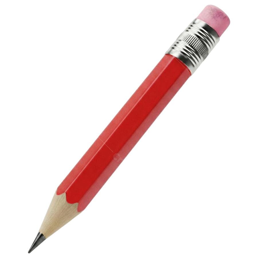 Foto Recortada Lápis Vermelho Curto PNG Fundo Transparente
