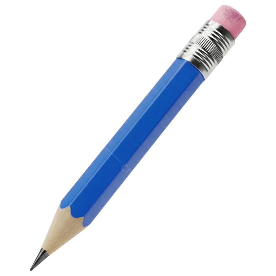 Foto Recortada Lápis Azul com Borracha PNG Fundo Transparente