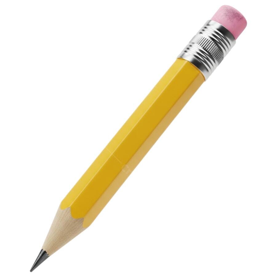 Foto Recortada Lápis Amarelo Material Escolar PNG Fundo Transparente
