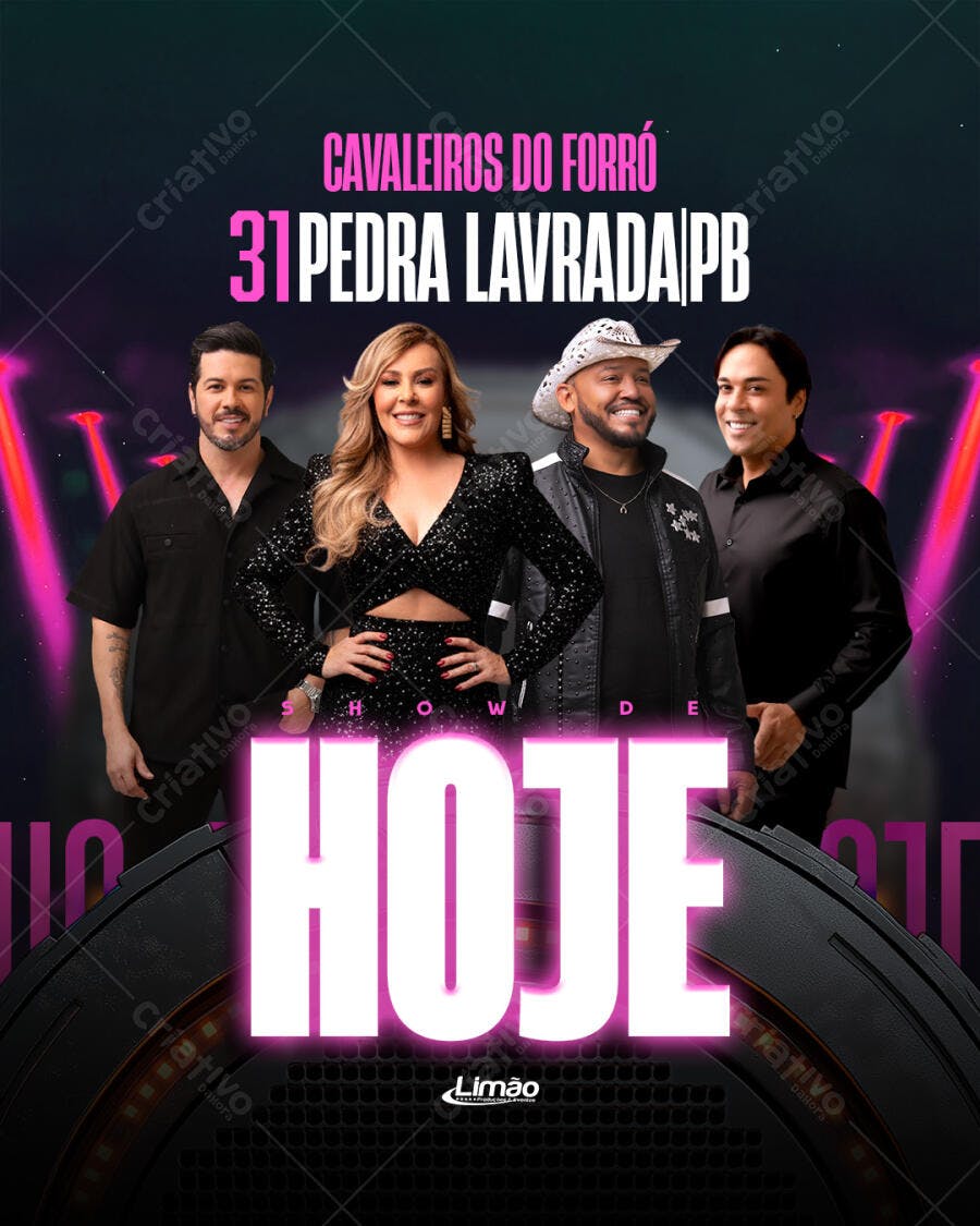 Flyer Show Forró Cavaleiros do Forró PSD Editável