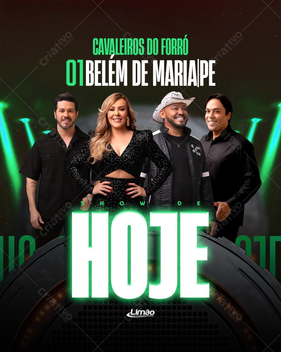 Flyer Show Forró Cavaleiros do Forró PSD Editável