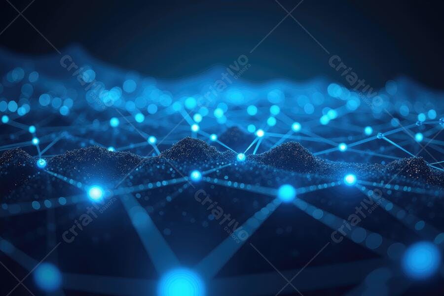 Foto Rede Neural Digital Conexões de Dados Tecnologia