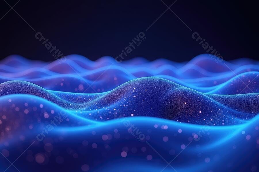 Foto Abstrata Ondas Digitais Azuis Brilhantes Tecnologia