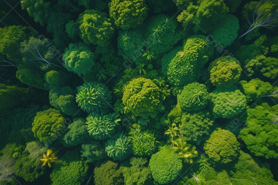 Foto Aérea Floresta Tropical Amazônica Vista de Cima