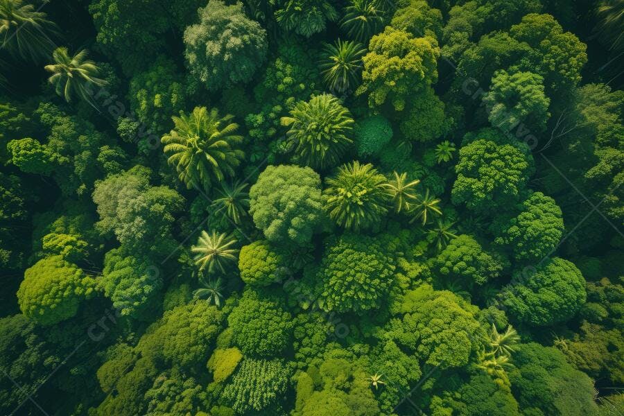Foto Aérea Floresta Tropical Verde Vista de Cima Natureza