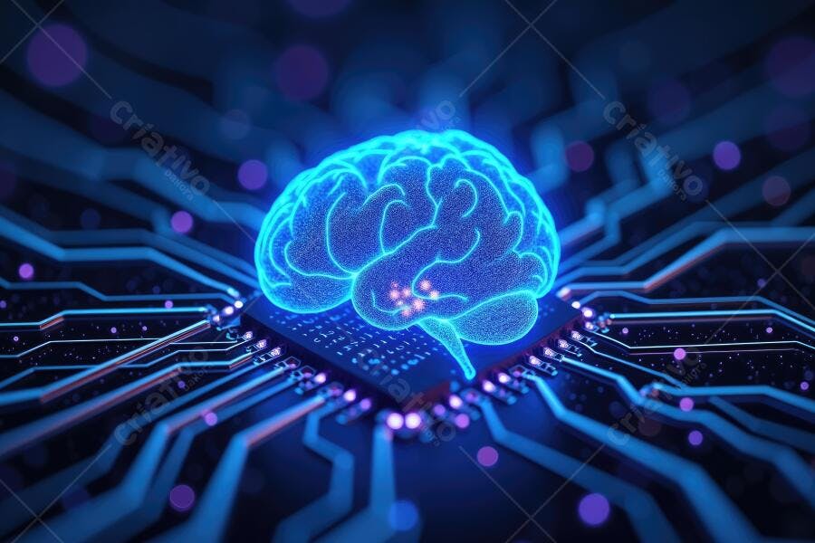 Cérebro Digital Inteligência Artificial Circuito Eletrônico