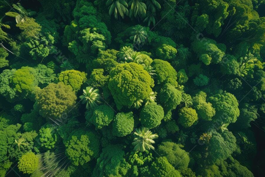Foto Aérea Floresta Tropical Verde Natureza Abundante