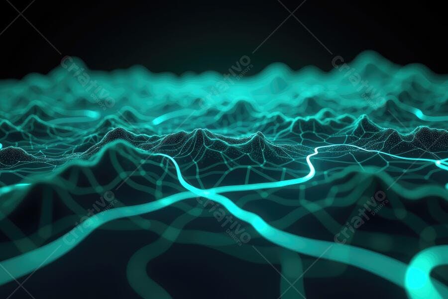 Foto Abstrata Rede Neural Digital Conexões Tecnologia