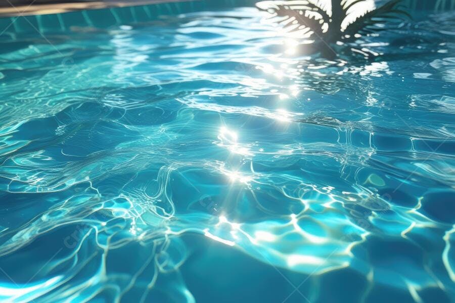Foto Água Piscina Azul Brilhando Sol Verão