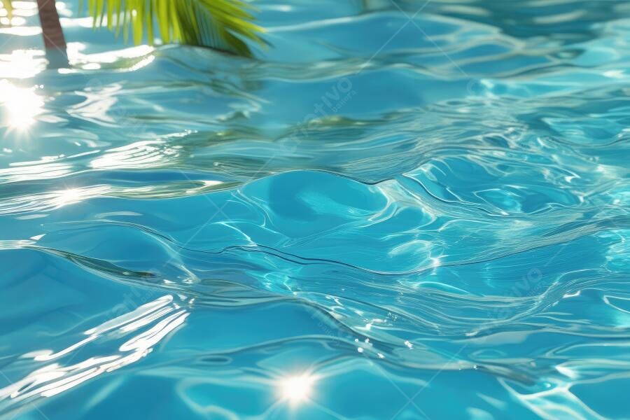 Foto Água Azul Piscina Ondulada Reflexo Sol Verão