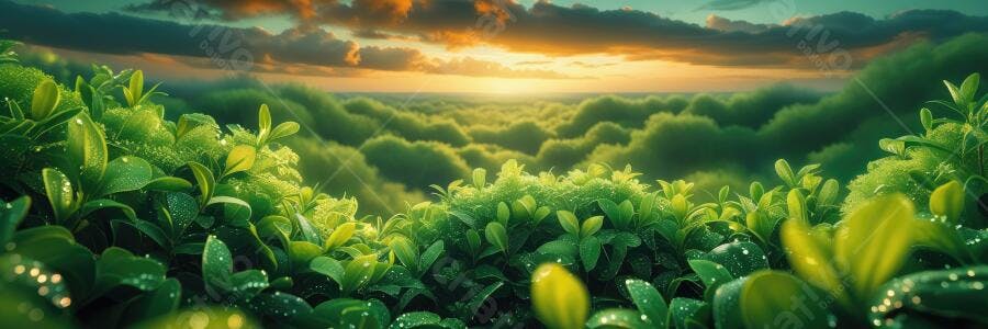 Foto Campo Verde Folhas Orvalho Amanhecer Natureza
