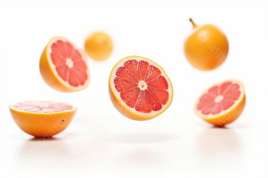 Foto Toranja Cortada Flutuando Fundo Branco Estúdio