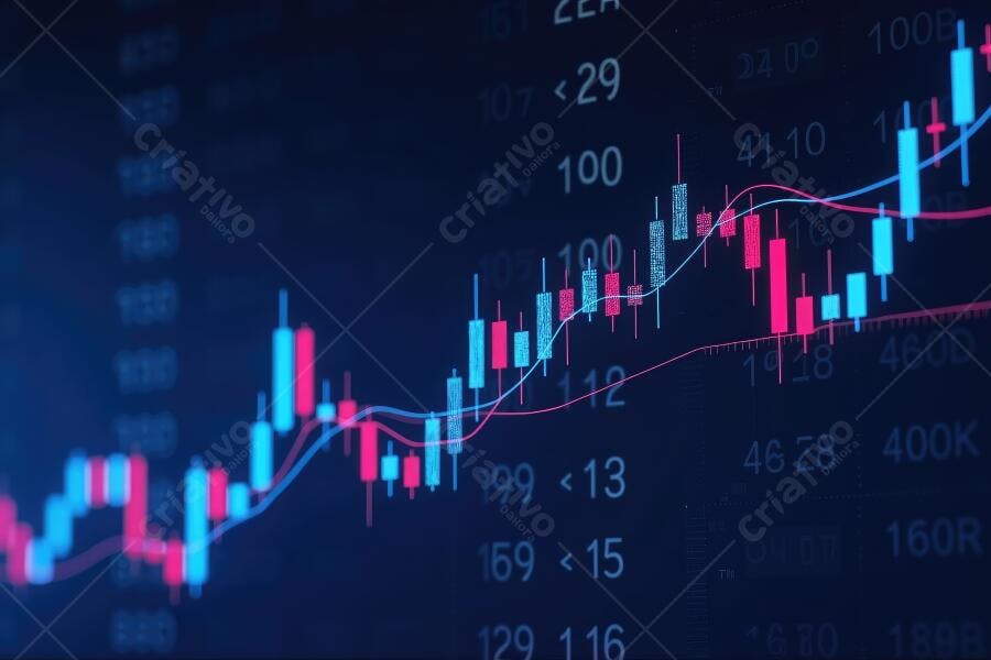 Foto Gráfico de Velas Mercado Financeiro Análise de Investimento