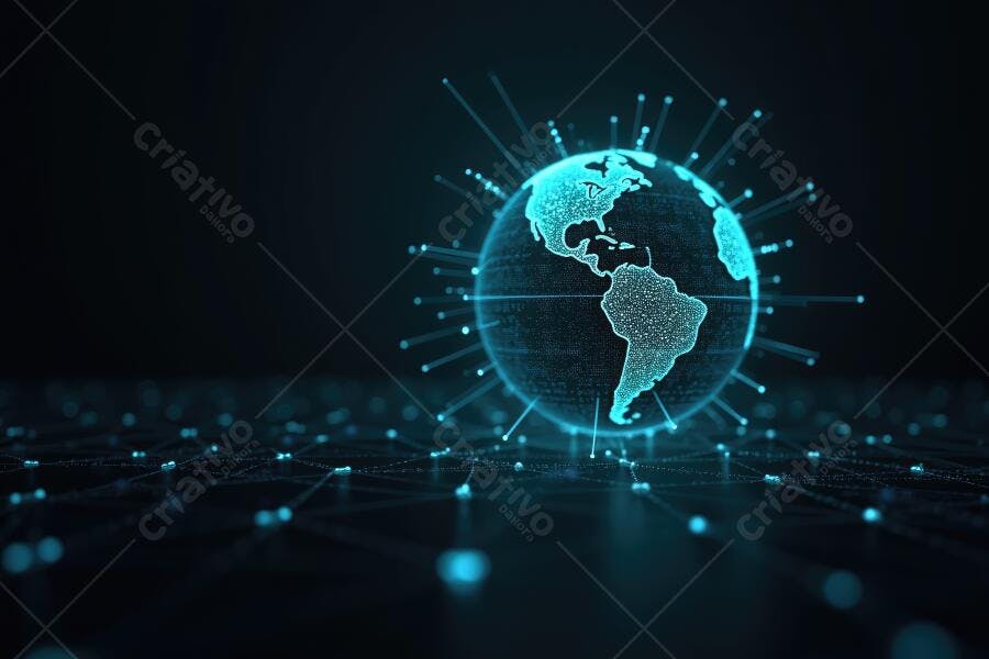Foto Terra Digital Conectada Tecnologia Global Rede Internet
