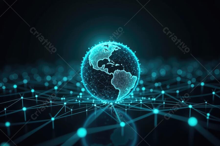 Foto Terra Digital Conectada Rede Global Tecnologia