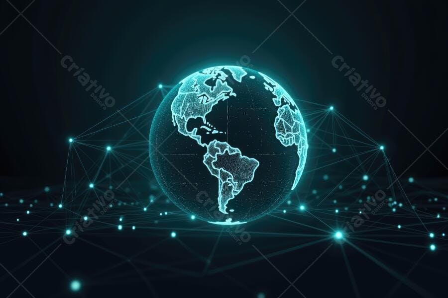 Foto Globo Terrestre Digital Conexão Global Tecnologia