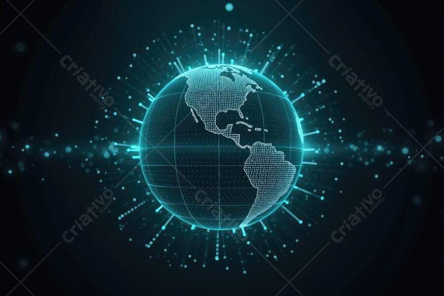 Foto Terra Digital Conectada Rede Global Tecnologia