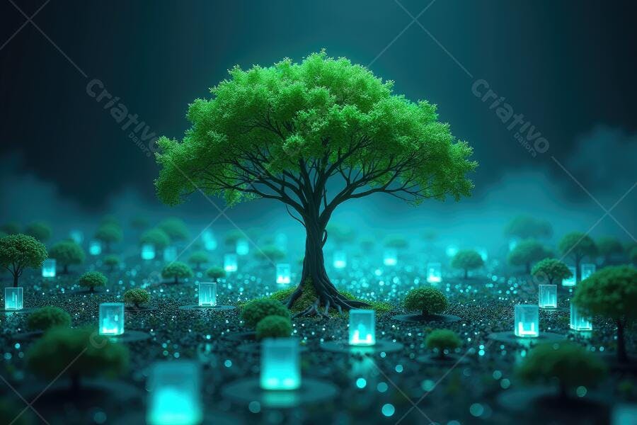 Foto Árvore da Vida Digital Tecnologia Natureza Sustentável