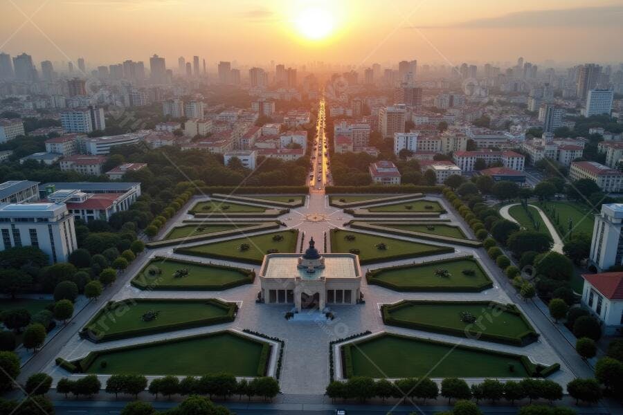 Foto Aérea Palácio do Governo Cidade ao Amanhecer