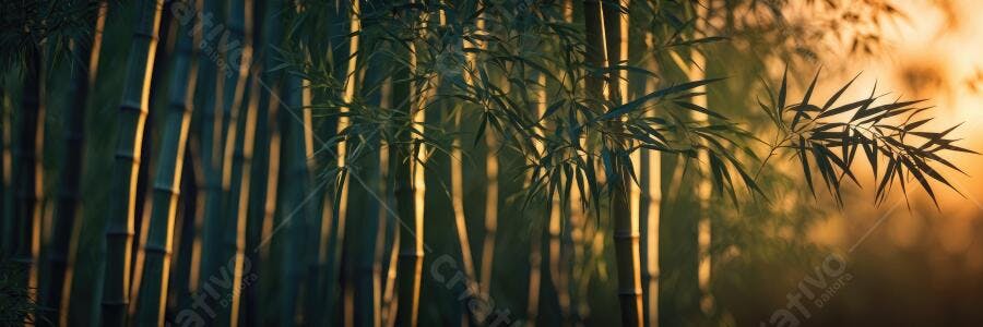 Foto Bambuzal Dourado Natureza ao Pôr do Sol