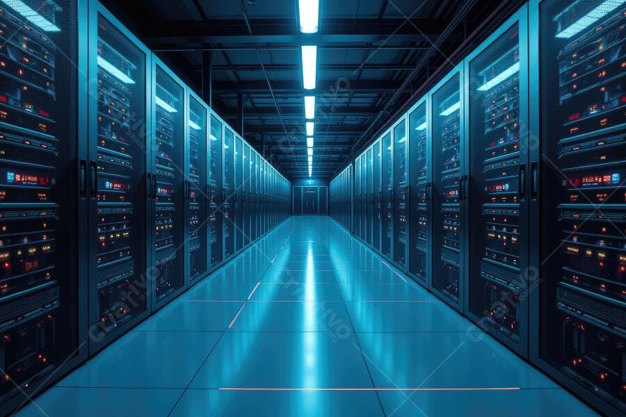 Foto Data Center Servidores Rack de Rede Tecnologia