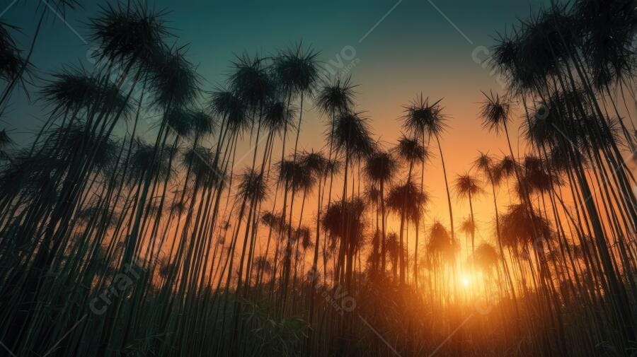 Foto Pôr do Sol Palmeiras Silhueta Entardecer Tropical