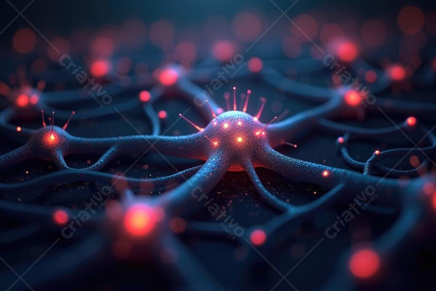 Foto Neurônios Conectados Sistema Nervoso Fundo Escuro