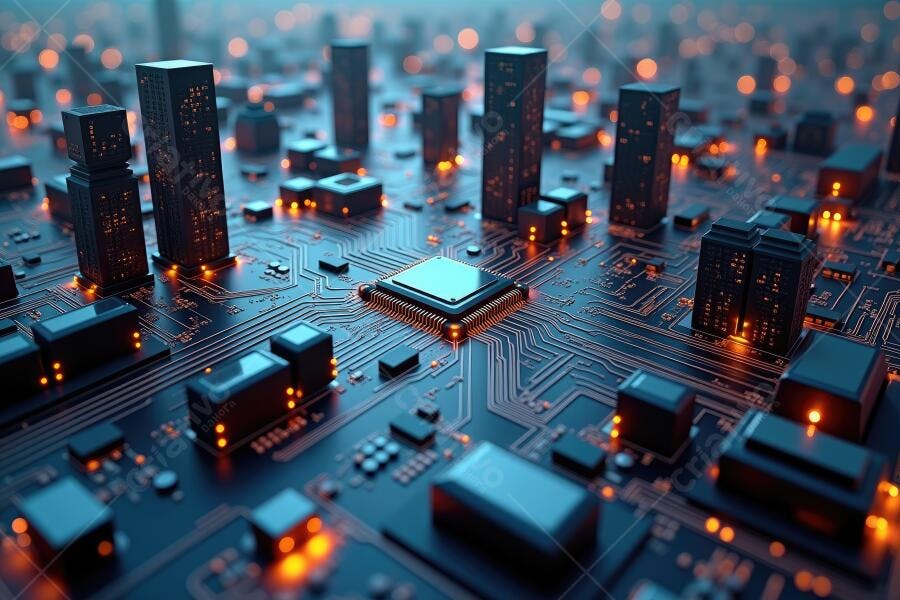 Foto Placa de Circuito Integrado Processador Tecnologia