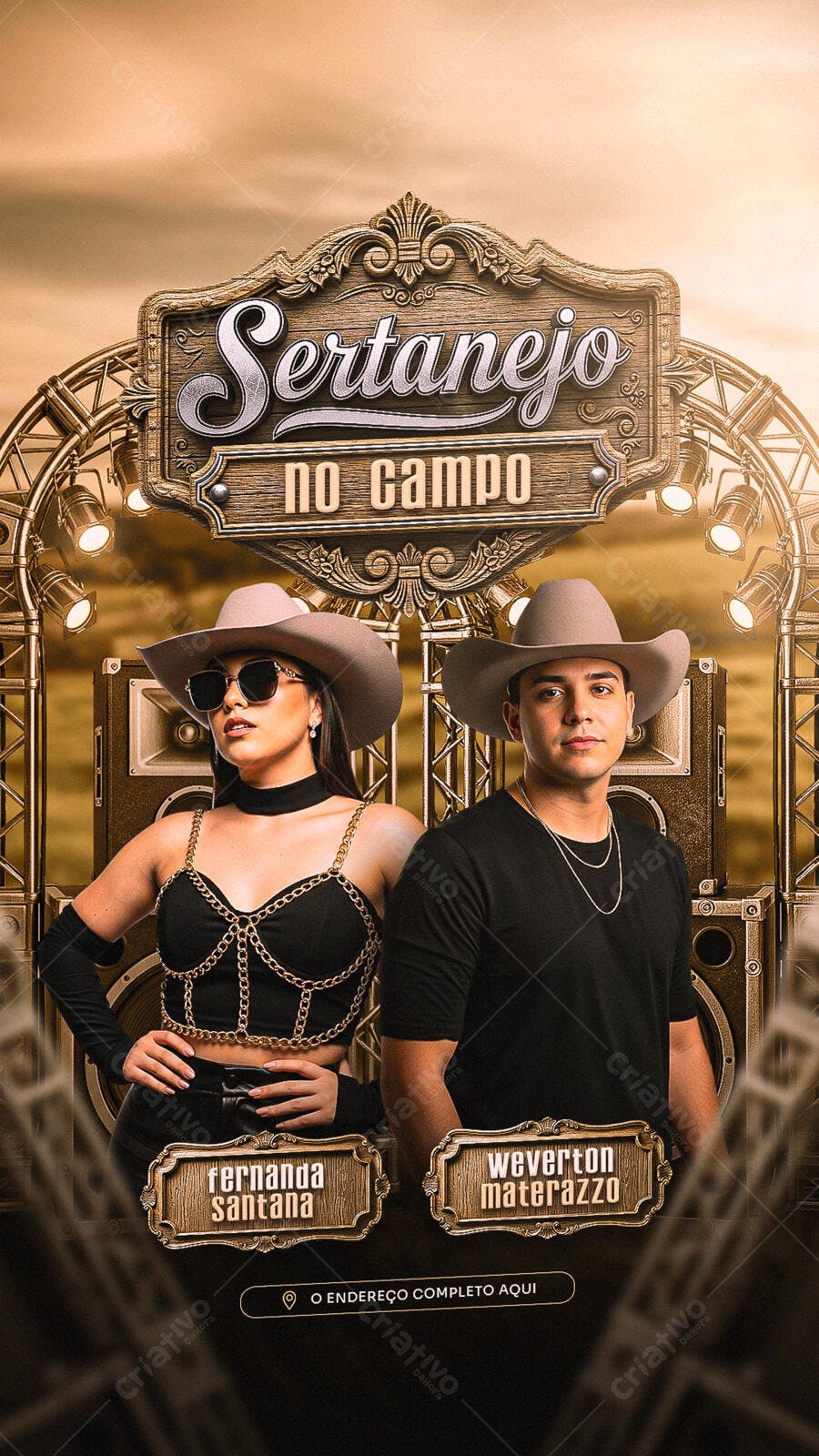 Post Instagram Sertanejo No Campo PSD Editável