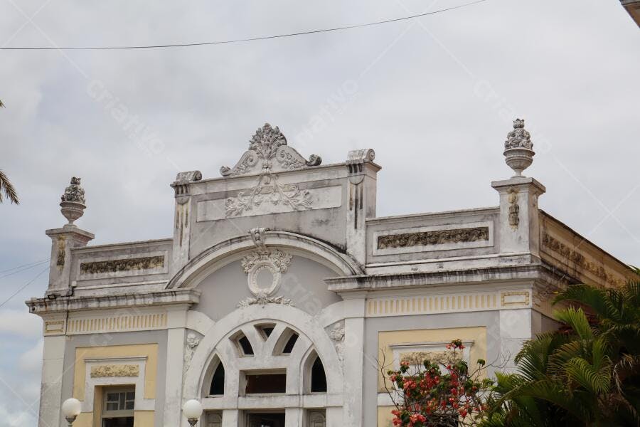 Foto Arquitetura Prédio Histórico Detalhes Ornamentais Fachada