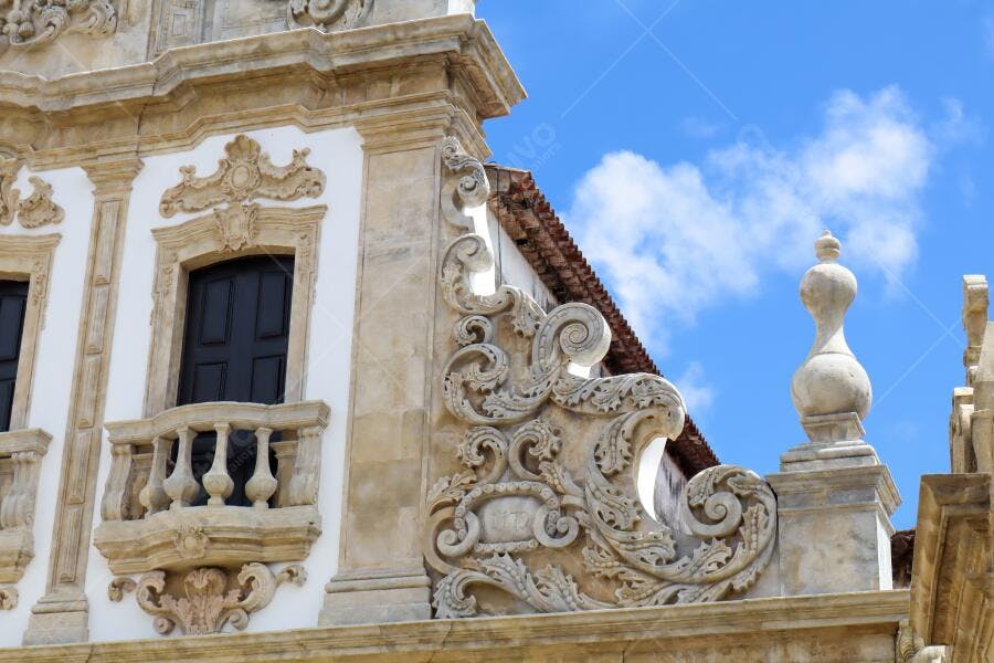 Foto Detalhe Arquitetura Barroca Colonial Igreja Antiga