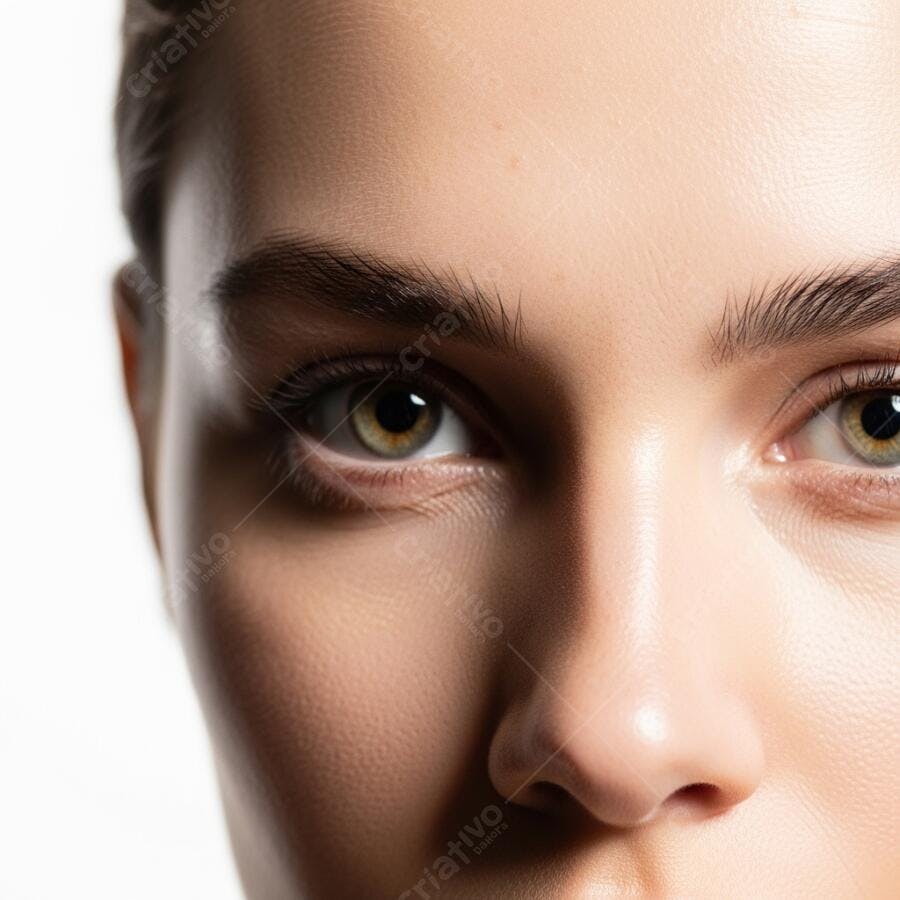 Foto Retrato Detalhe Olhos Femininos Castanhos Claros