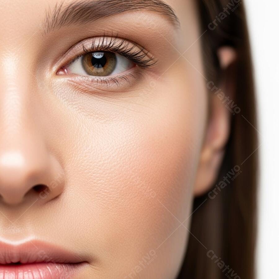 Foto Retrato Mulher Jovem Olho Castanho Pele Saudável