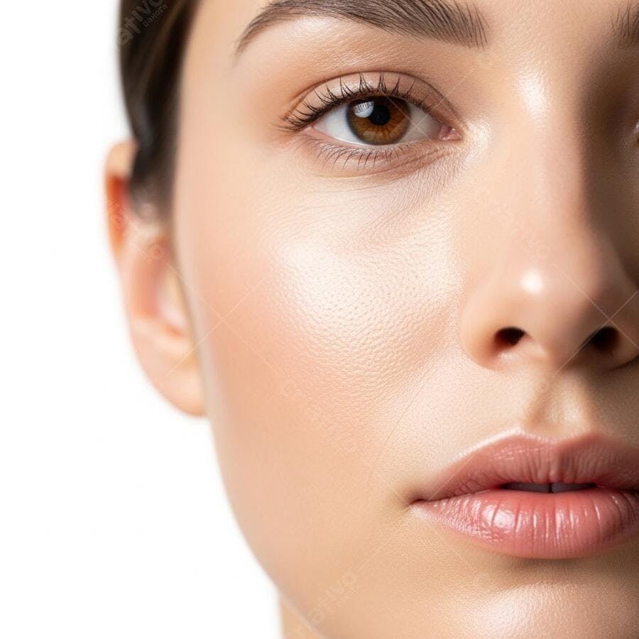 Foto Retrato Mulher Jovem Pele Saudável e Brilhante Close-up
