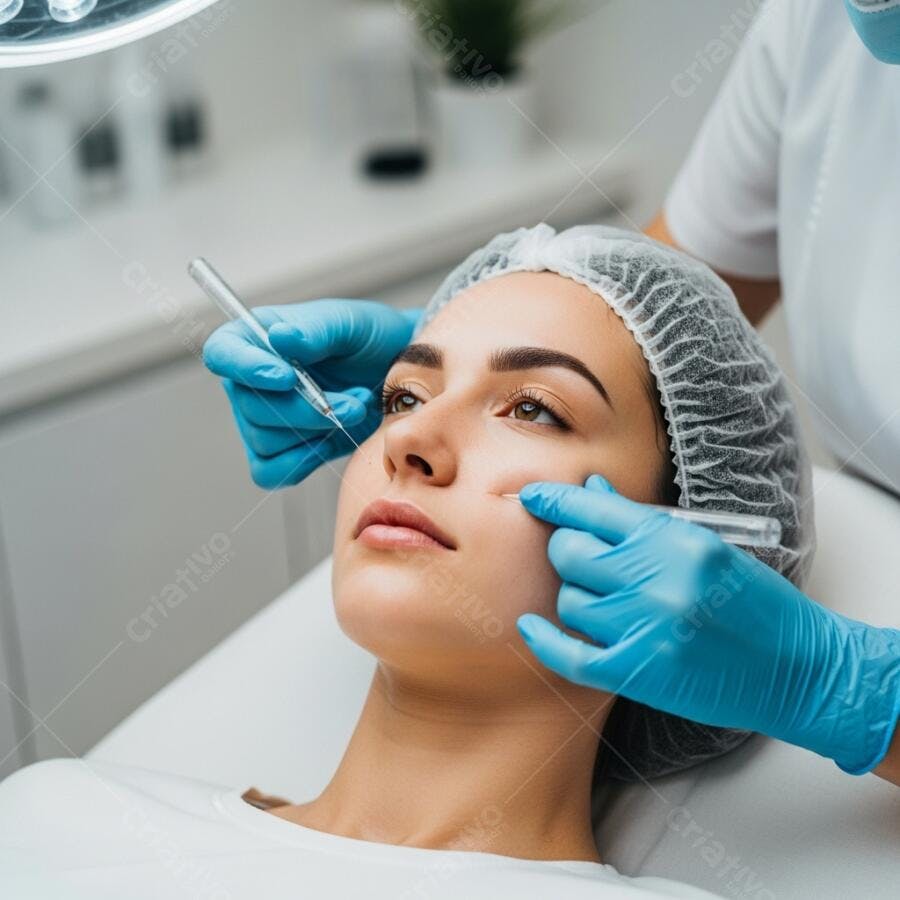 Foto Mulher Tratamento Estético Facial Clínica Dermatológica