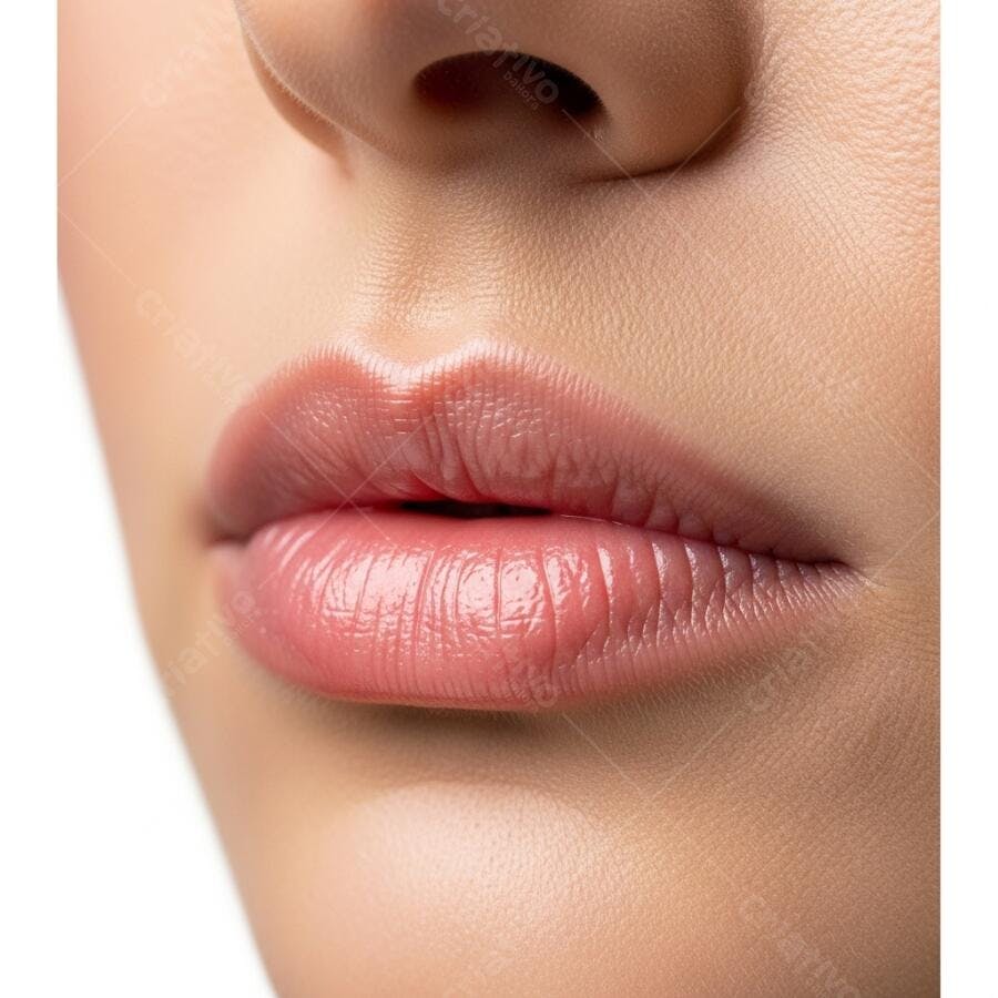 Foto Boca Feminina Lábios Rosados Close-up Estética Beleza
