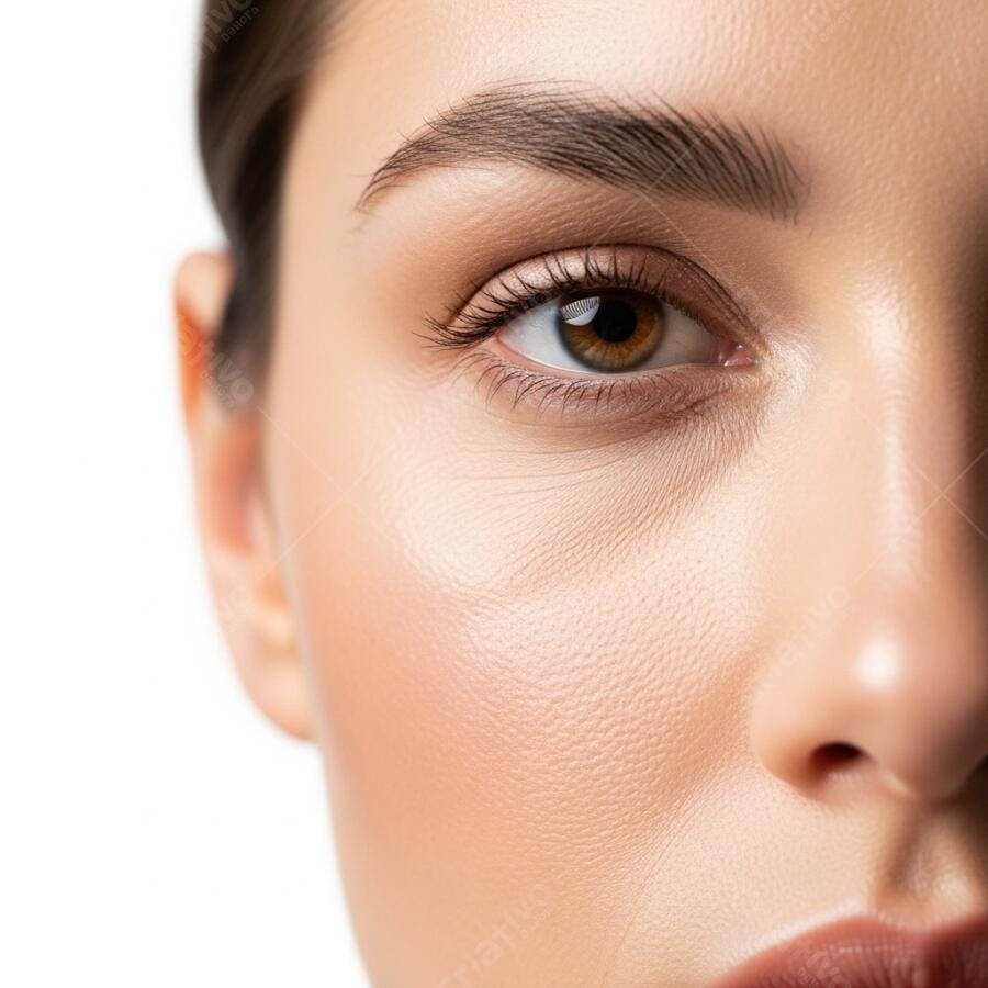 Foto Close-up Olho Feminino Castanho Pele Saudável