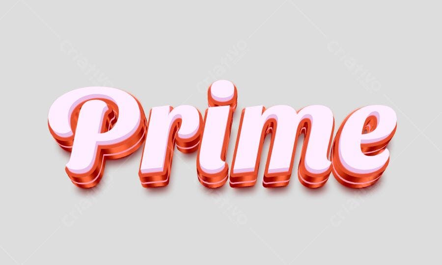 Efeito de Texto 3D Prime Rosa e Cobre PNG