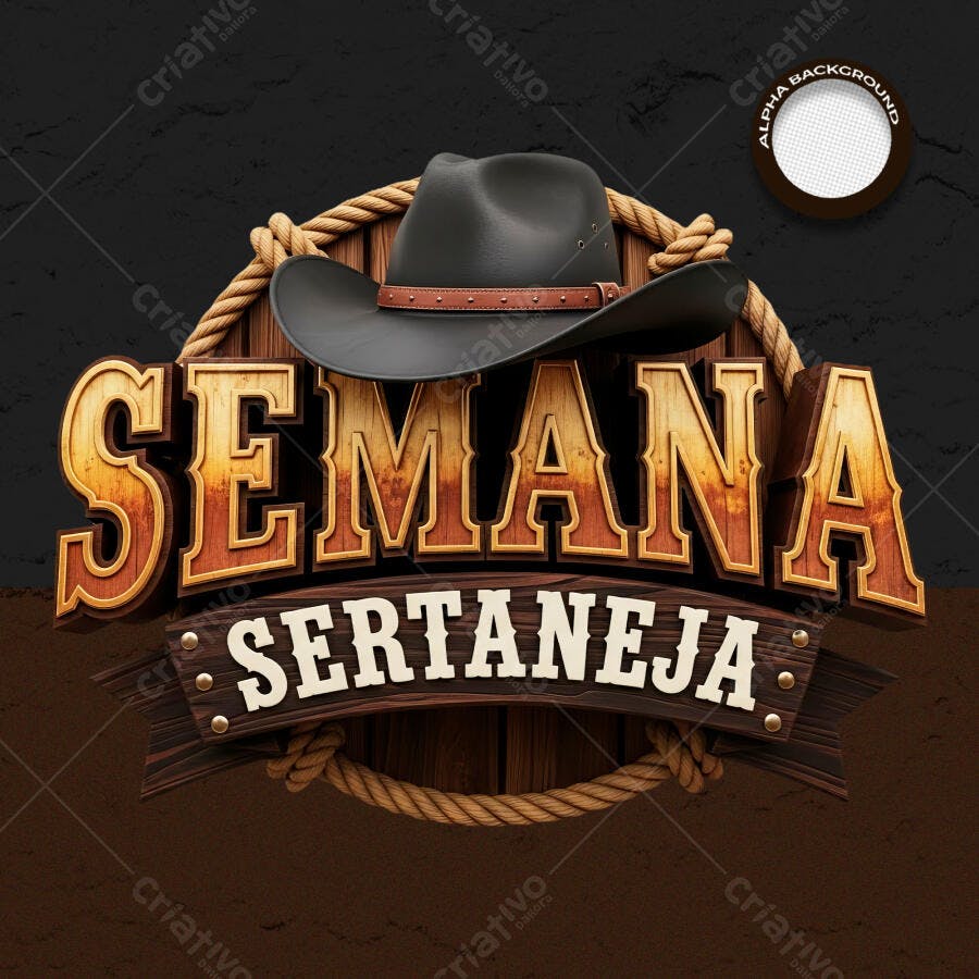 Semana Sertaneja Chapéu Rodeio PSD Editável