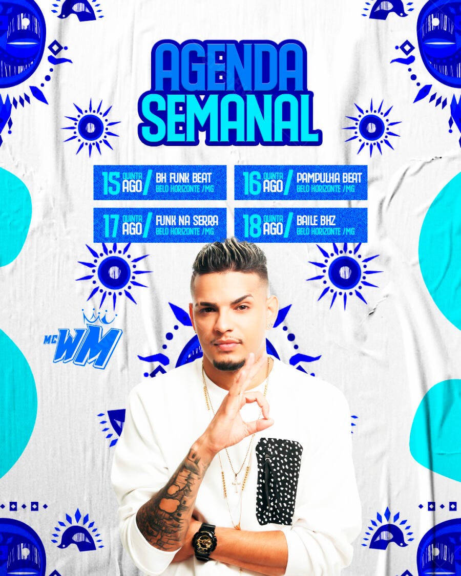 Flyer Agenda Semanal Eventos Balada PSD Editável