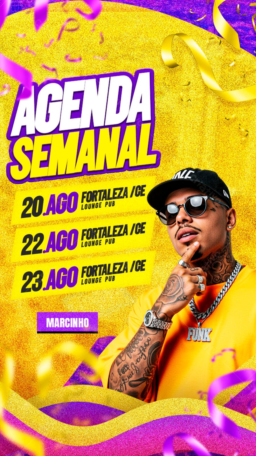 Story Instagram Agenda Semanal Lounge Pub PSD Editável