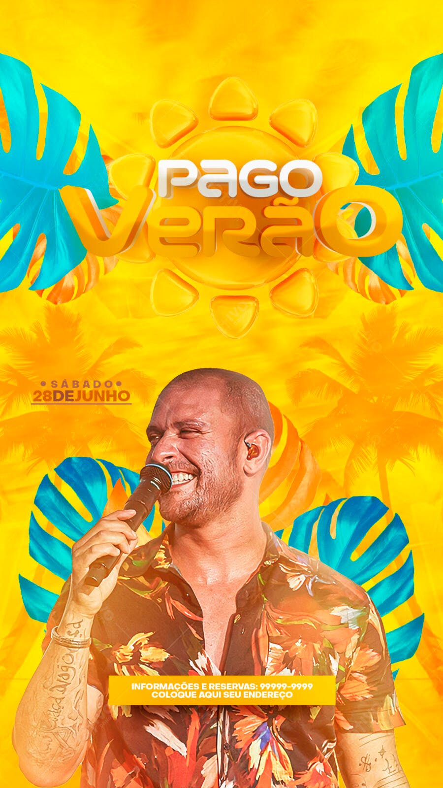 Story Instagram Pagode Verão Junho PSD Editável